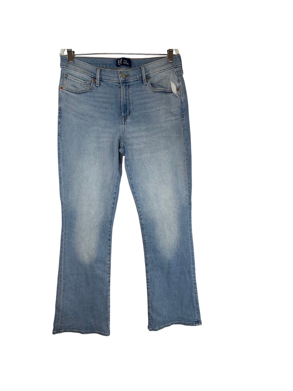 NWT GAP Universal Baby Boot Cut Jeans Womens Size 14/32R Light Blue Wash Stretch
